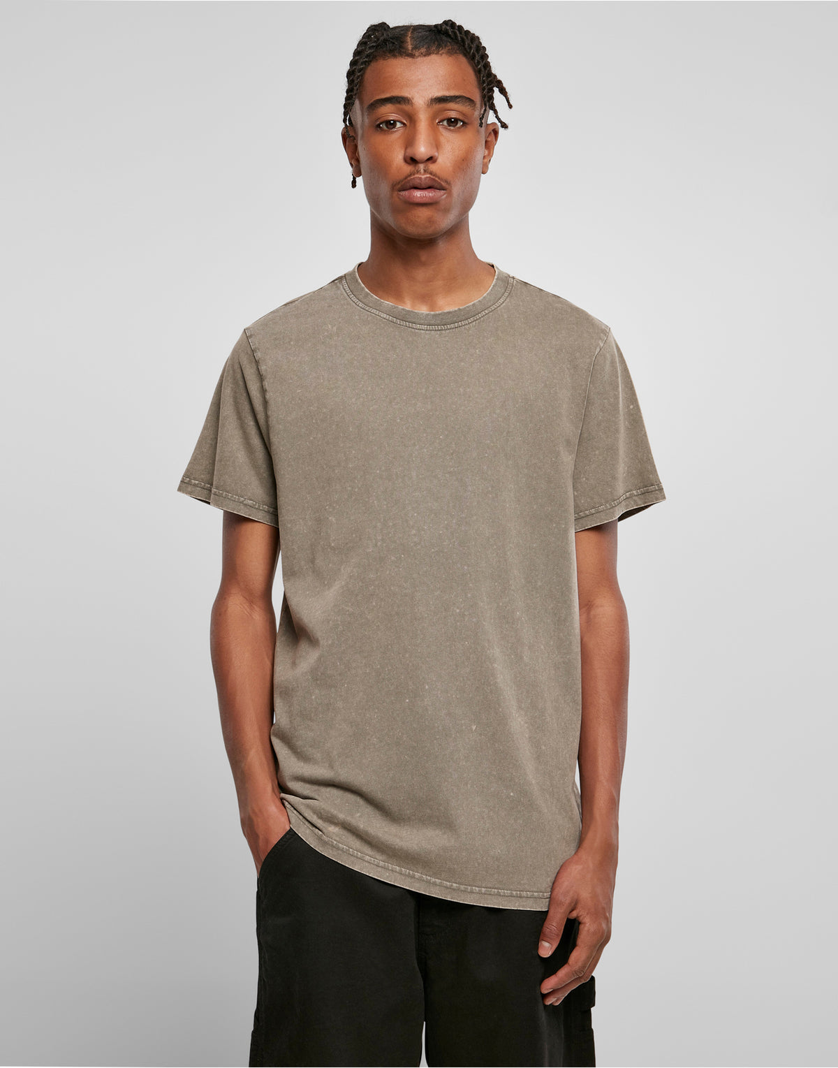 T-shirt col rond acid wash -streetwear