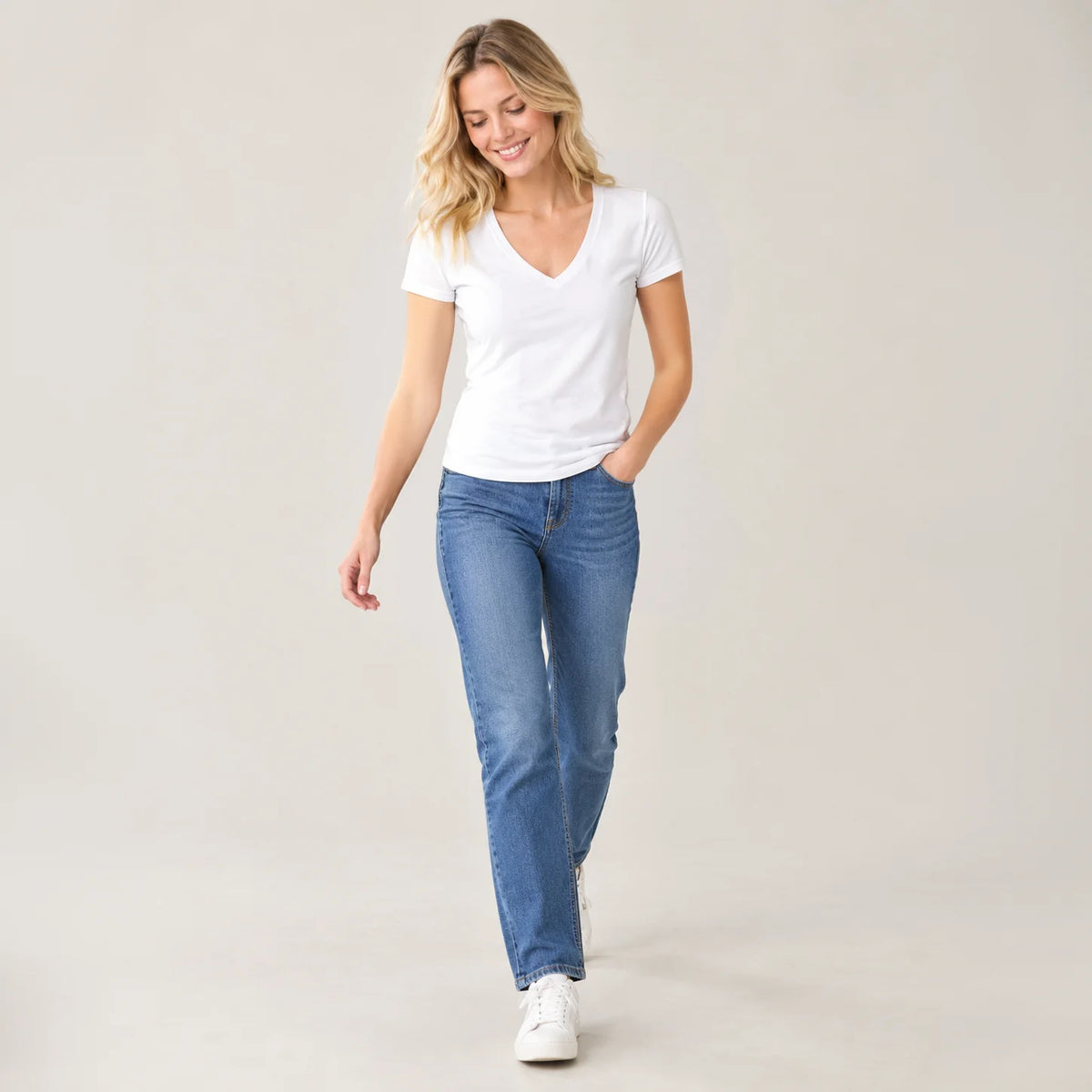 T-shirt col V  Femme Bio – 140g/m²