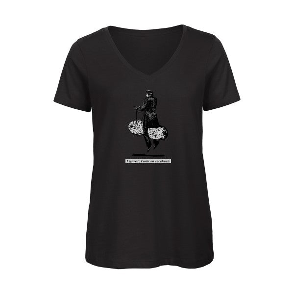 Partir en cacahuète    T-shirt femme bio col V