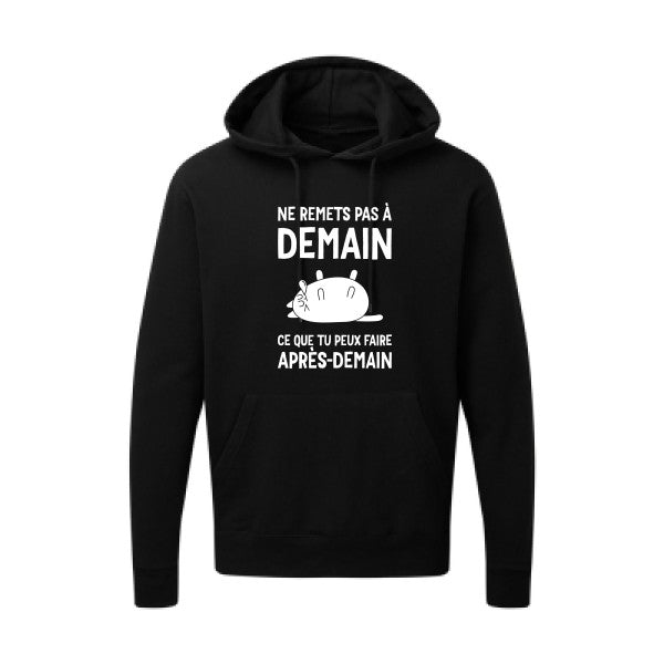 Ne remets pas à demain Blanc Sweat capuche homme 