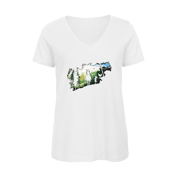 Adventure link    T-shirt femme bio col V