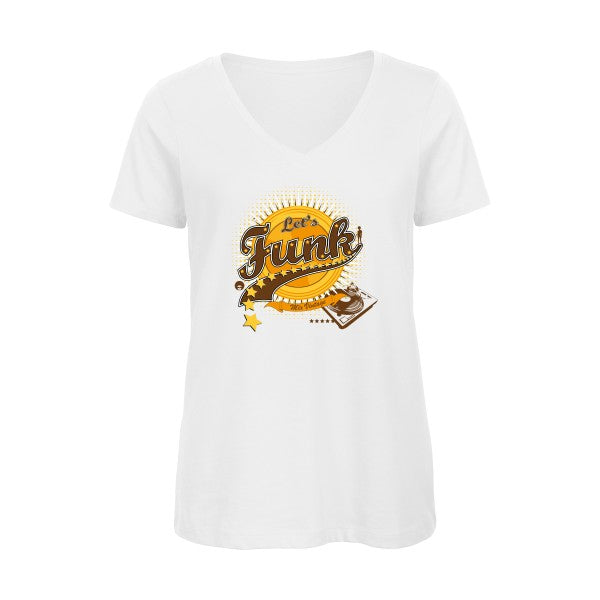 Let's funk !    T-shirt femme bio col V