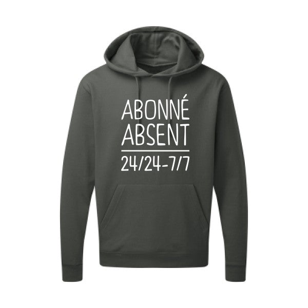 Abonné absent Blanc Sweat capuche homme 