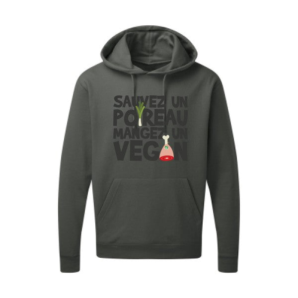 vegan/poireau  -Sweat capuche