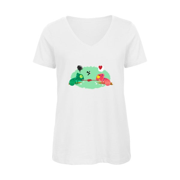 poor chameleon    T-shirt femme bio col V