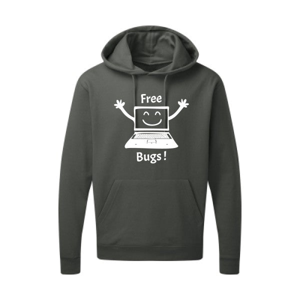 FREE BUGS ! Blanc Sweat capuche homme 