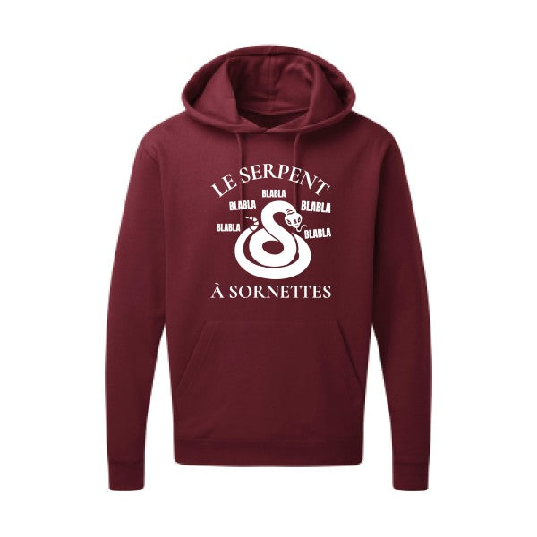 Serpent à Sornettes Blanc Sweat capuche homme 