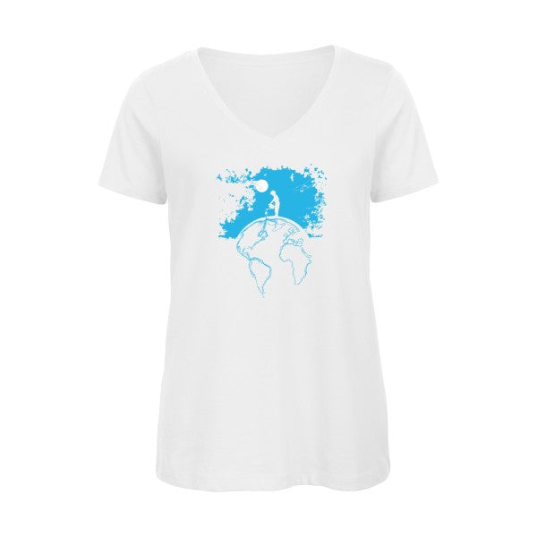 Terre    T-shirt femme bio col V