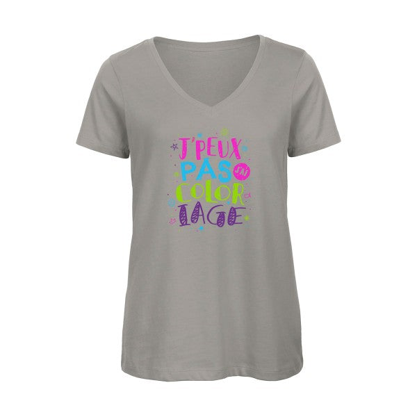 J'peux pas j'ai coloriage    T-shirt femme bio col V