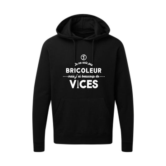 JE NE SUIS PAS BRICOLEUR Blanc Sweat capuche homme 