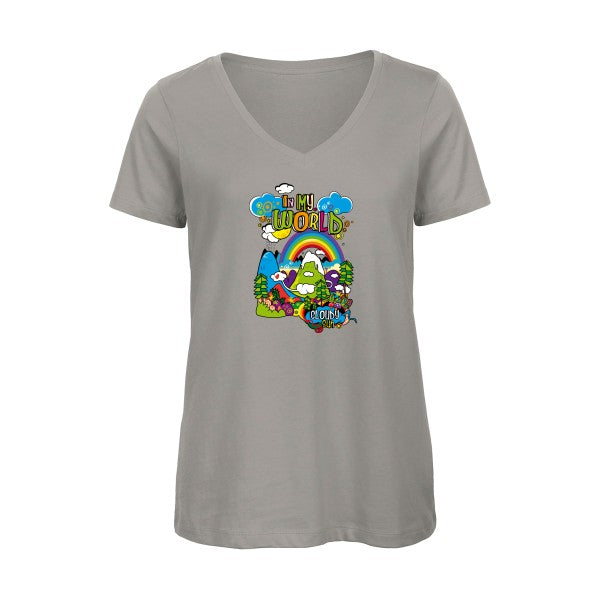 In my world    T-shirt femme bio col V