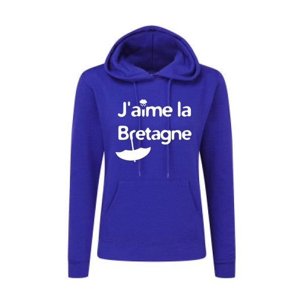 J'aime la Bretagne Blanc  - Sweatshirt Sweat capuche femme