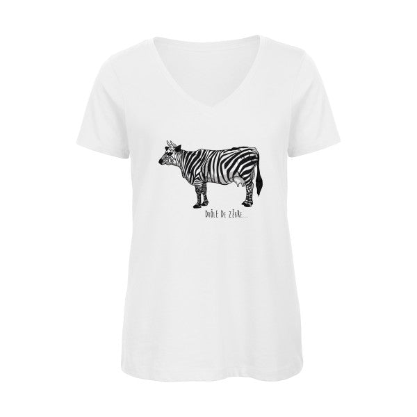 drole de zebre    T-shirt femme bio col V