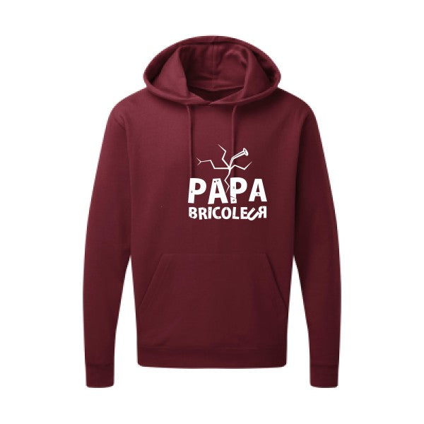 Papa bricoleur Blanc Sweat capuche homme 