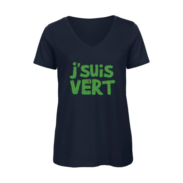 J'suis vert    T-shirt femme bio col V