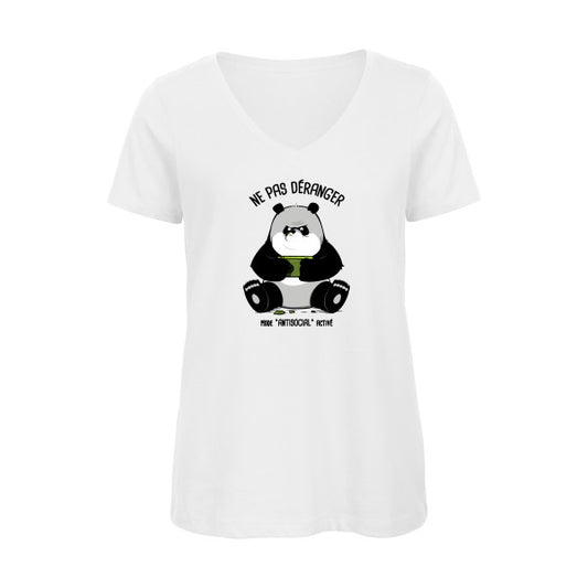 Ne pas déranger    T-shirt femme bio col V