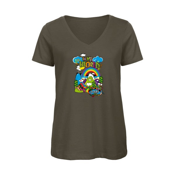 In my world    T-shirt femme bio col V