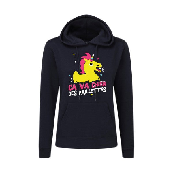 ça va chier des paillettes SG - Ladies' Hooded Sweatshirt Sweat capuche femme