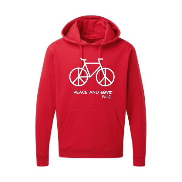 Peace and vélo Blanc Sweat capuche homme 