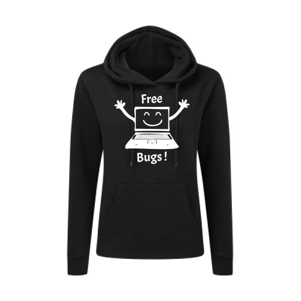 FREE BUGS ! Blanc  - Sweatshirt Sweat capuche femme