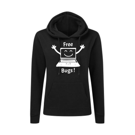 FREE BUGS ! Blanc  - Sweatshirt Sweat capuche femme