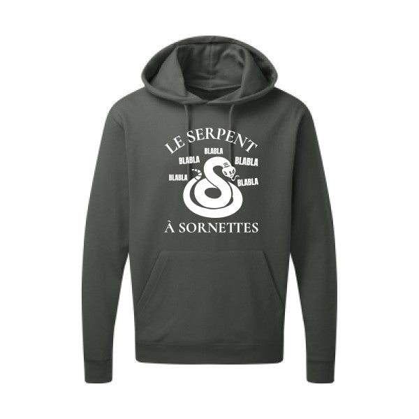 Serpent à Sornettes Blanc Sweat capuche homme 