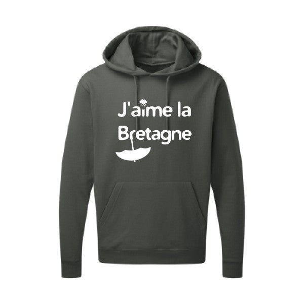 J'aime la Bretagne Blanc Sweat capuche homme 