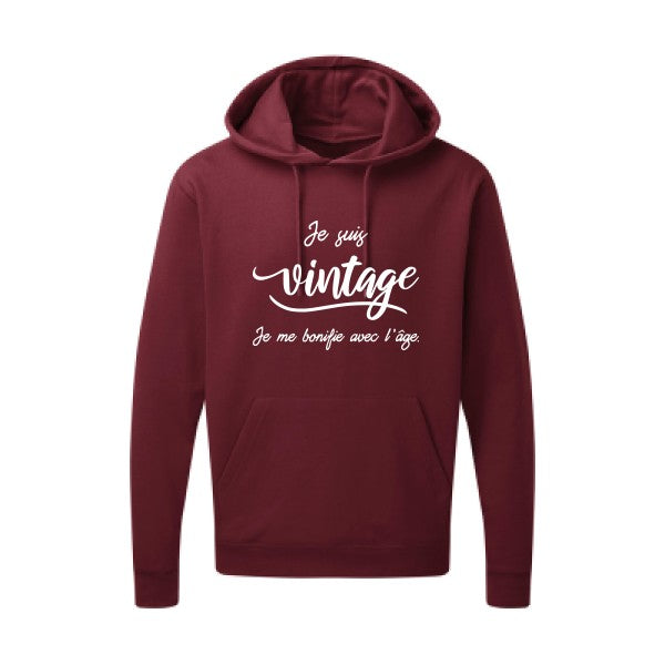 Je suis vintage  Blanc Sweat capuche homme 