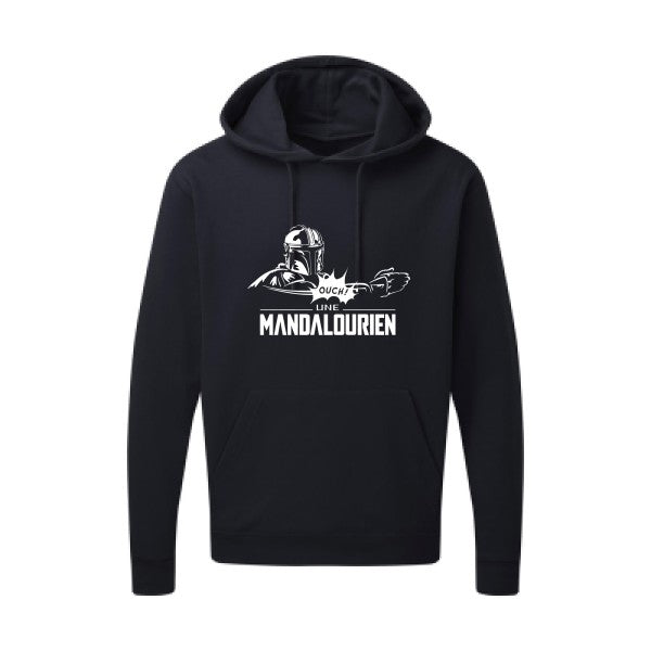 UNE MANDALOURIEN Blanc Sweat capuche homme 