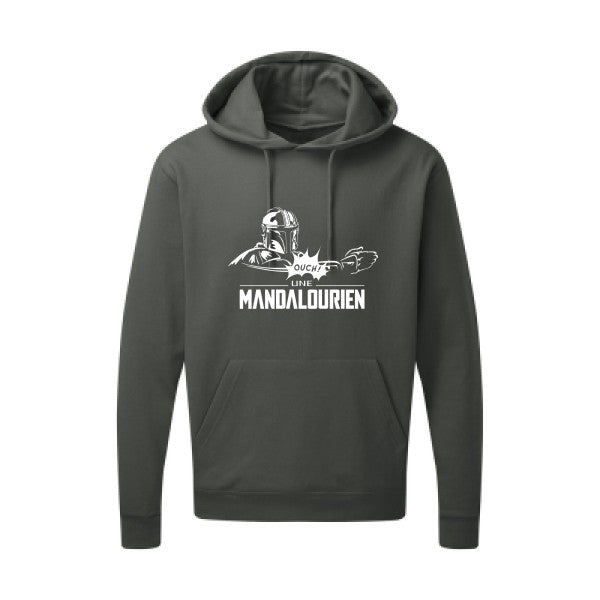 UNE MANDALOURIEN Blanc Sweat capuche homme 