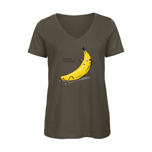 Je garde la banane !    T-shirt femme bio col V