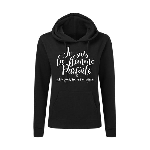 La flemme parfaite Blanc  - Sweatshirt Sweat capuche femme