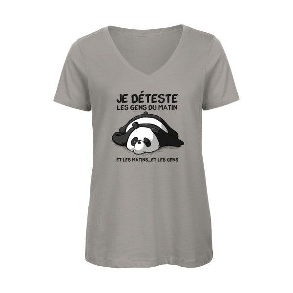 Pas du matin    T-shirt femme bio col V