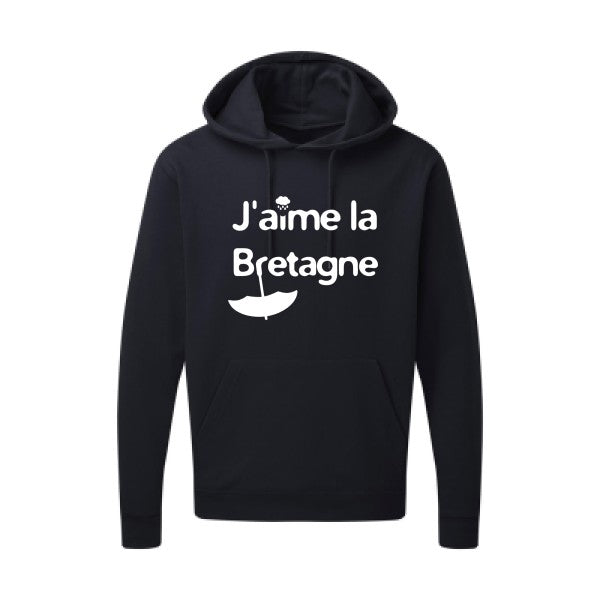 J'aime la Bretagne Blanc Sweat capuche homme 