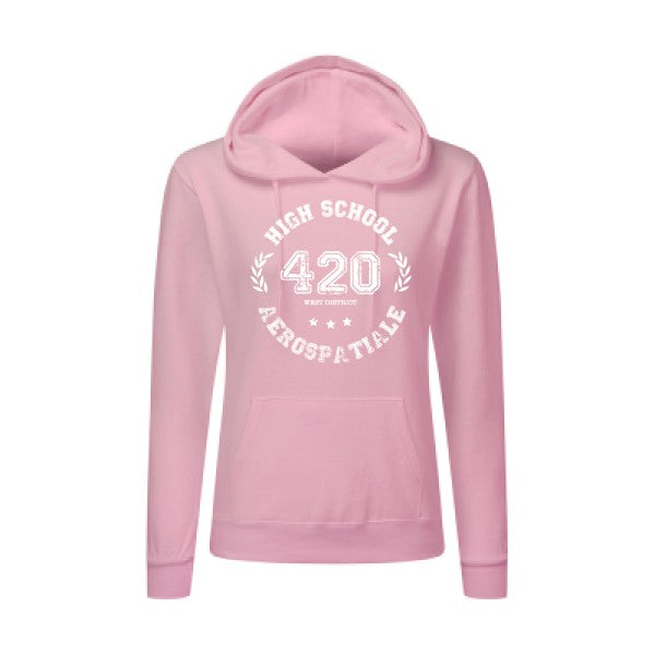 Very high school Blanc  - Sweatshirt Sweat capuche femme