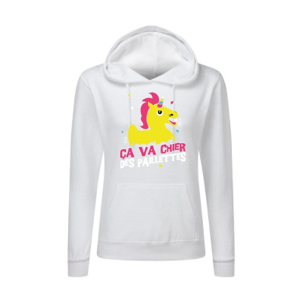 ça va chier des paillettes SG - Ladies' Hooded Sweatshirt Sweat capuche femme