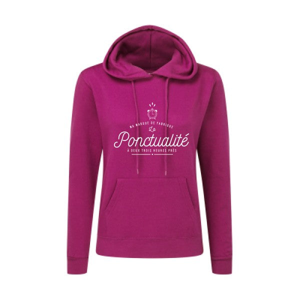 La Ponctualité Blanc  - Sweatshirt Sweat capuche femme