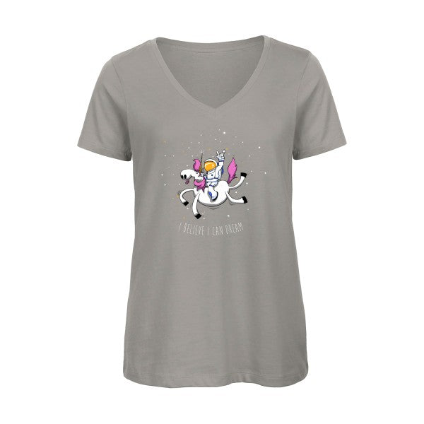 Space Rodéo Licorne    T-shirt femme bio col V