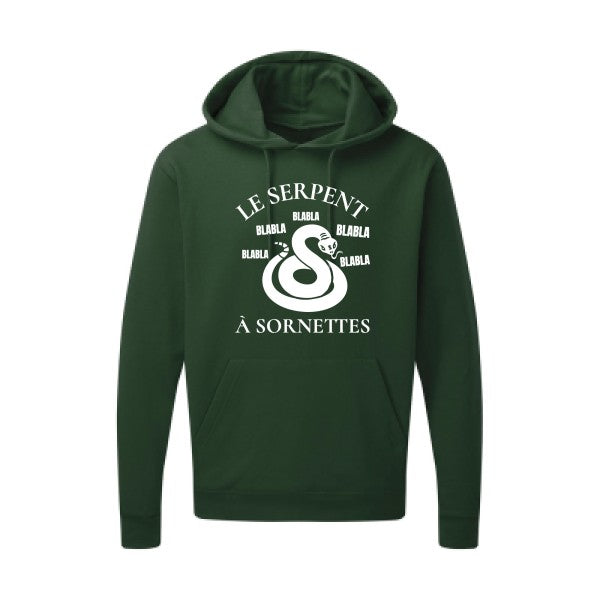 Serpent à Sornettes Blanc Sweat capuche homme 