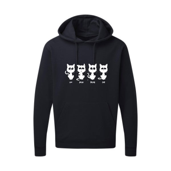 un deux trois cat Blanc Sweat capuche homme 