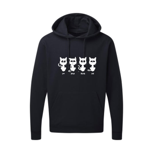 un deux trois cat Blanc Sweat capuche homme 