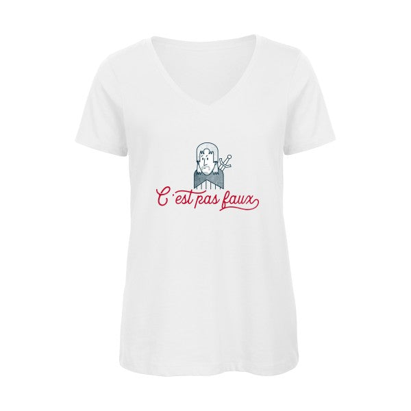 C'est pas faux    T-shirt femme bio col V