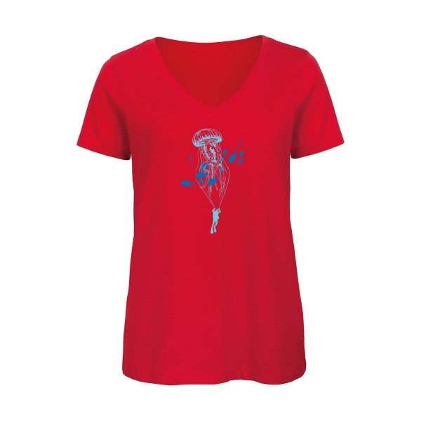 Under the sky    T-shirt femme bio col V