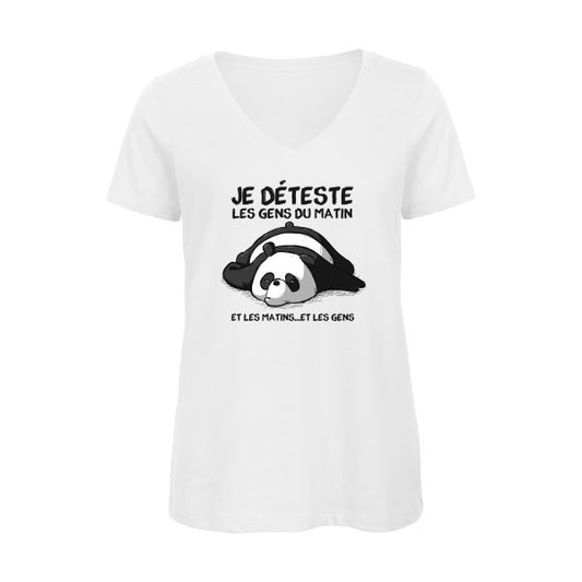 Pas du matin    T-shirt femme bio col V