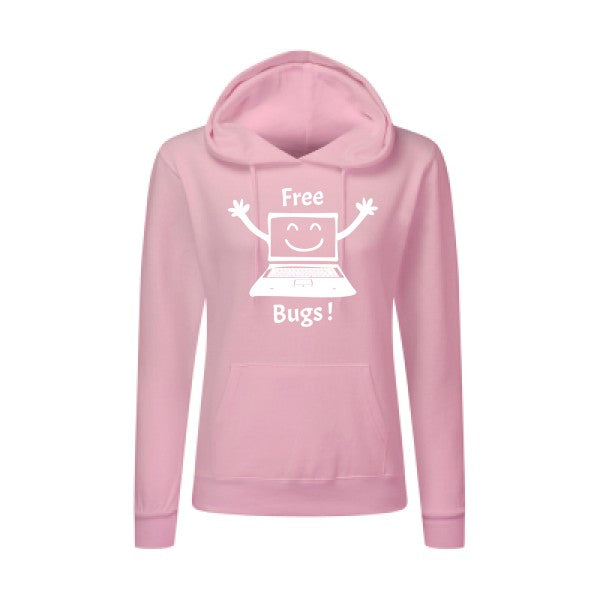 FREE BUGS ! Blanc  - Sweatshirt Sweat capuche femme