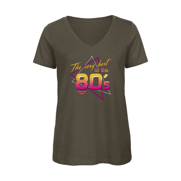 annee 80s    T-shirt femme bio col V