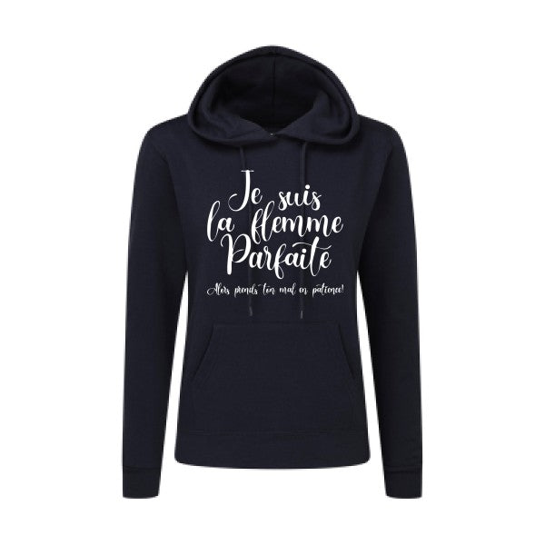 La flemme parfaite Blanc  - Sweatshirt Sweat capuche femme