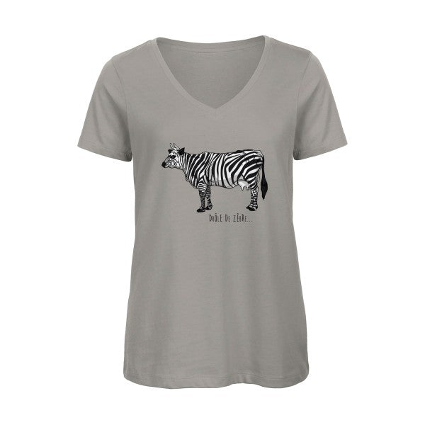 drole de zebre    T-shirt femme bio col V