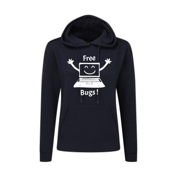 FREE BUGS ! Blanc  - Sweatshirt Sweat capuche femme