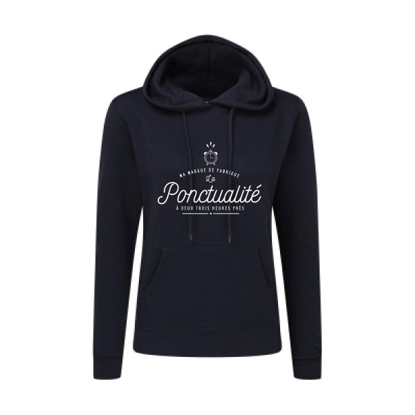 La Ponctualité Blanc  - Sweatshirt Sweat capuche femme